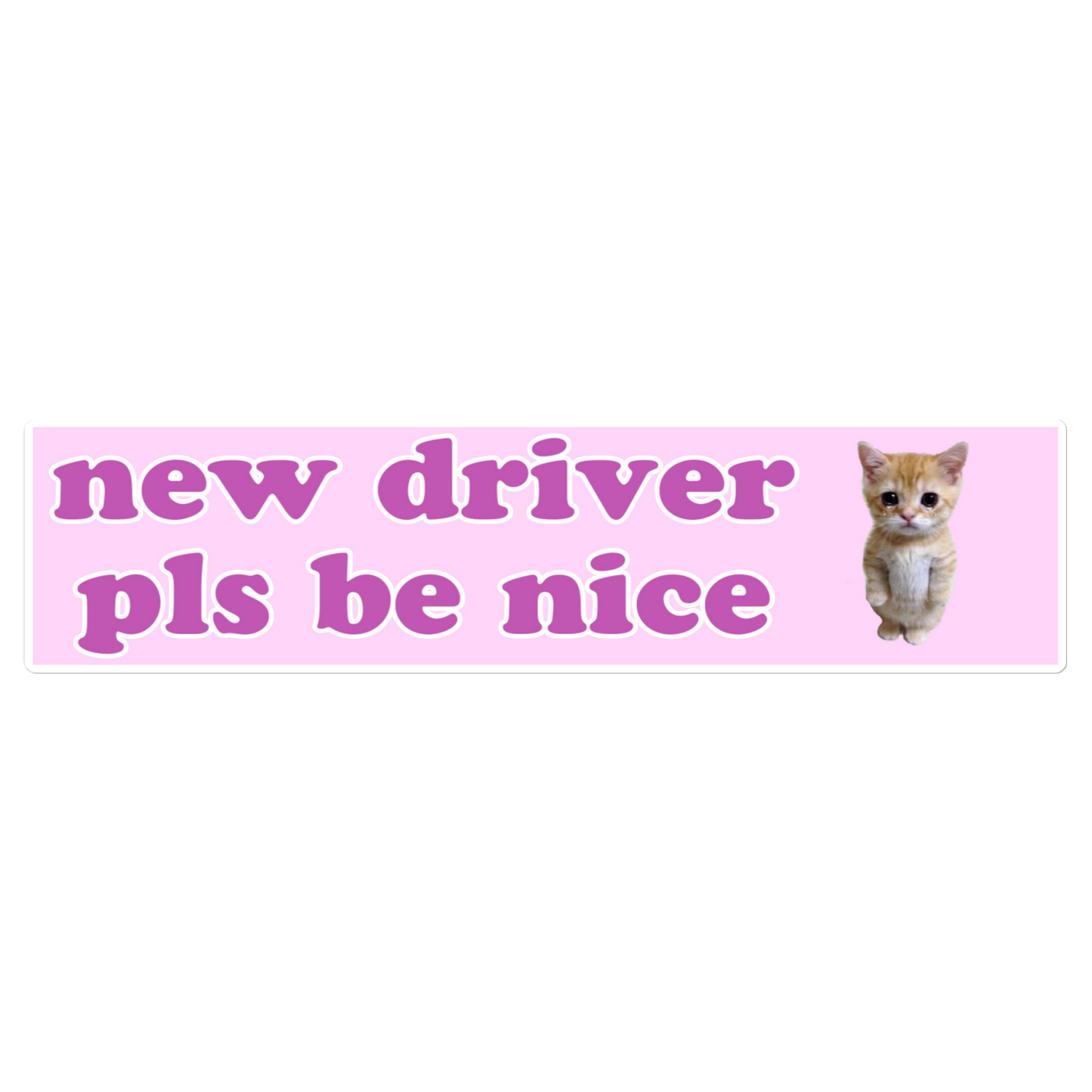 New Driver Pls Be Nice Bumper Sticker